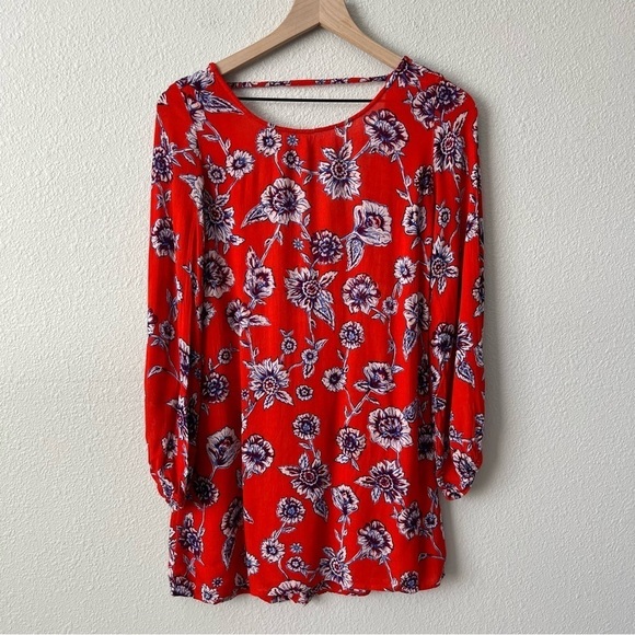 Billabong Heart Strayed Mini Floral Red Dress- Size XS - Picture 5 of 14